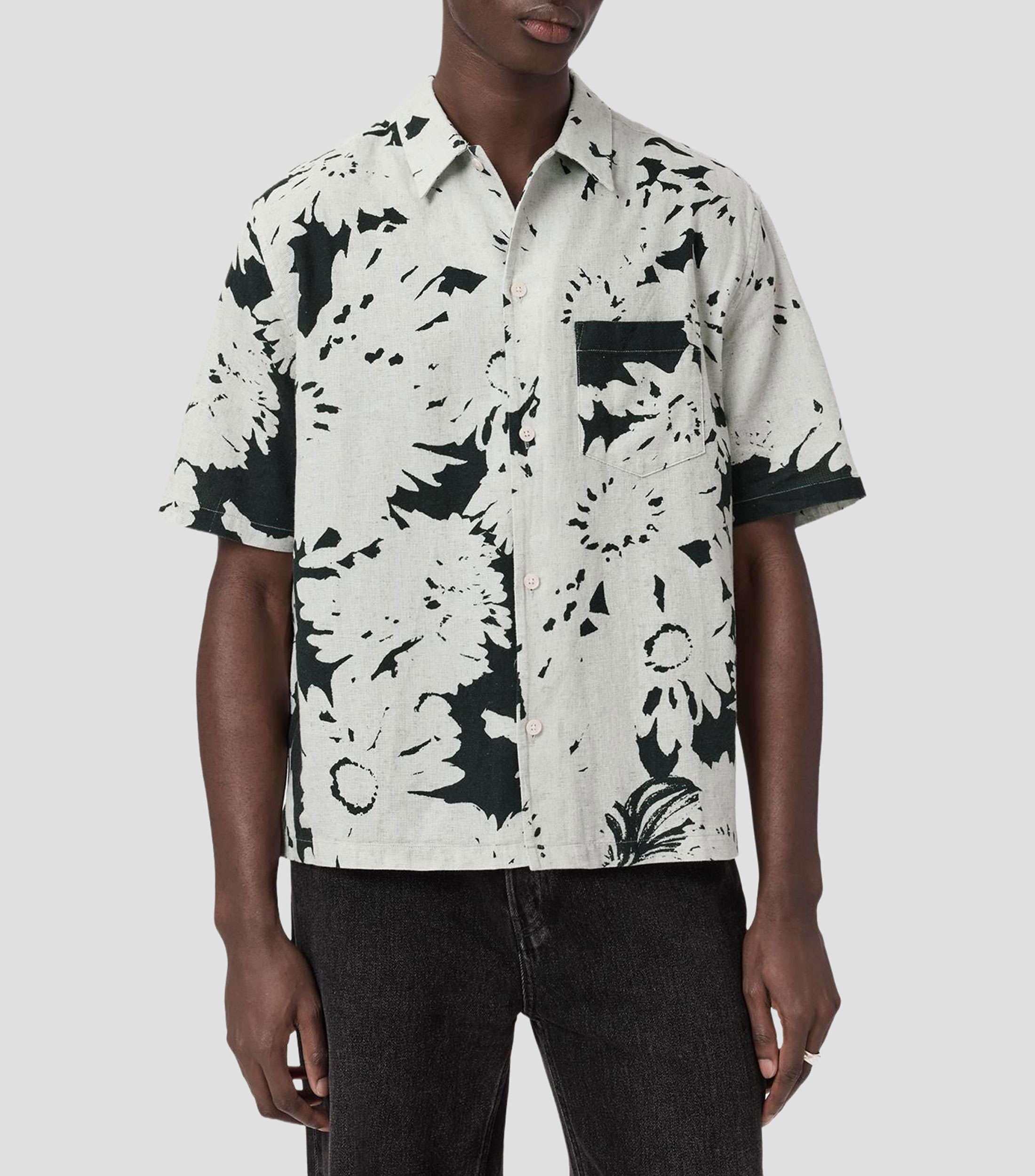 Camisa estampada manga corta Hombre